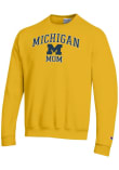 Main image for Mens Michigan Wolverines Yellow Champion Mom Powerblend Crew Sweatshirt