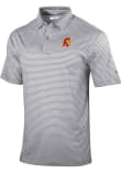 Main image for Mens USC Trojans Grey Columbia Heat Seal Golden Hills Short Sleeve Polo Shirt