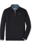 Main image for Mens Michigan State Spartans Black Peter Millar Autumn Crest Suede Trim Qtr Zip Pullover
