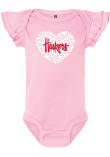 Main image for Baby Nebraska Cornhuskers Pink Summit Sportswear Flutter Sleeve Short Sleeve One Piece