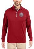 Main image for Mens Indiana Hoosiers Crimson Cutter and Buck 2025 CFP National Champions Adapt Eco Knit Qtr Zip P..