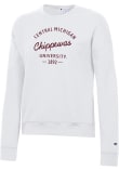 Main image for Womens Central Michigan Chippewas White Champion Est Date Powerblend Crew Sweatshirt