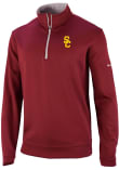 Main image for Mens USC Trojans Red Columbia Heat Seal Omni Wick Wickhams Hills Qtr Zip Pullover