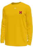 Main image for Mens Maryland Terrapins Gold Under Armour Primary Logo Tech Stretch Long Sleeve T-Shirt