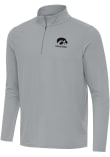 Main image for Mens Iowa Hawkeyes Ash Antigua Intent Volleyball Qtr Zip Pullover
