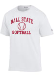 Main image for Ball State Cardinals White Champion Softball Icon Jersey Short Sleeve T Shirt