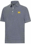 Main image for Mens Michigan Wolverines Navy Blue Footjoy Floral Short Sleeve Fashion Polo