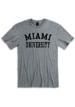 Main image for Miami RedHawks Curved Over Team Name Short Sleeve T Shirt - Graphite