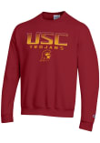 Main image for Mens USC Trojans Red Champion Arched Name Crew Sweatshirt