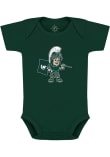 Main image for Sparty Creative Knitwear Baby Green Michigan State Spartans Baby Sparty Short Sleeve One Piece