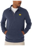 Main image for Mens Navy Blue Michigan Wolverines Collared Sweatshirt Qtr Zip Pullover