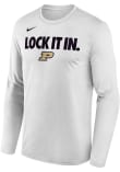 Main image for Mens Purdue Boilermakers White Nike Basketball Postseason Bench Long Sleeve T-Shirt