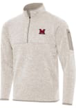 Main image for Mens Miami RedHawks Oatmeal Antigua Fortune Qtr Zip Pullover