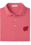 Main image for Mens Wisconsin Badgers Red Peter Millar Tiebreaker Short Sleeve Fashion Polo