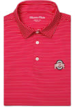Main image for Mens Ohio State Buckeyes Red Mizzen+Main Versa Stripe Short Sleeve Fashion Polo
