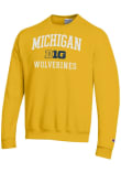 Main image for Mens Michigan Wolverines Yellow Champion Big 10 Powerblend Crew Sweatshirt
