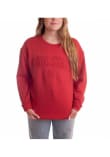 Main image for Womens Ohio State Buckeyes Red Gameday Social Easley Embossed Crew Sweatshirt