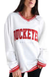 Main image for Womens Ohio State Buckeyes White Gameday Social Allen Chenille Crew Sweatshirt