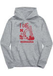 Main image for Toddler Nebraska Cornhuskers Grey Vive La Fete Excavator Long Sleeve Hooded Sweatshirt