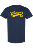 Main image for Michigan Wolverines Baseball Jersey Script Short Sleeve T Shirt - Navy Blue
