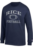 Main image for Champion Rice Owls Navy Blue Football Football Jersey Long Sleeve T Shirt