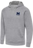Main image for Mens Michigan Wolverines Grey Antigua Victory Lacrosse Hooded Sweatshirt