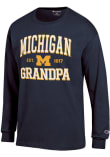 Main image for Mens Michigan Wolverines Navy Blue Champion Est. Date Grandpa Jersey Tee