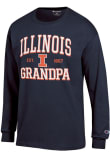 Main image for Mens Illinois Fighting Illini Navy Blue Champion Est. Date Grandpa Jersey Tee