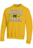 Main image for Mens Michigan Wolverines Yellow Champion Est. Date Grandpa Powerblend Crew Sweatshirt