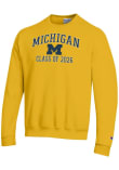 Main image for Mens Michigan Wolverines Yellow Champion Font Class of 2026 Powerblend Crew Sweatshirt