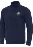 Main image for Mens Michigan Wolverines Navy Blue Antigua 2026 Men's Basketball National Champions Qtr Zip Pullov..