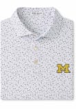 Main image for Mens Michigan Wolverines White Peter Millar Buzzer Beater Short Sleeve Fashion Polo