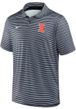 Main image for Mens Illinois Fighting Illini Navy Blue Nike Tour Stripe Short Sleeve Polo Shirt