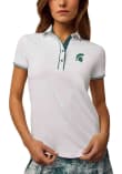 Main image for Womens Michigan State Spartans White Greyson Luxe Scarlett Short Sleeve Polo Shirt