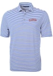 Main image for Mens Kansas Jayhawks Blue Cutter and Buck Virtue Pique Stripe Short Sleeve Polo Shirt