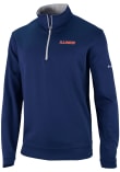 Main image for Mens Illinois Fighting Illini Navy Blue Columbia Heat Seal Omni Wick Wickhams Hills Qtr Zip Pullov..