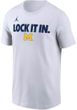 Main image for Michigan Wolverines White Nike Basketball Postseason Bench Short Sleeve T Shirt