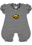 Main image for Baby Black Iowa Hawkeyes Stripe Puff Short Sleeve One Piece