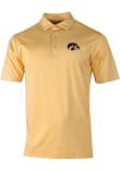 Main image for Mens Iowa Hawkeyes Gold Columbia Heat Seal Double Hit Short Sleeve Polo Shirt
