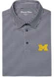 Main image for Mens Michigan Wolverines Navy Blue Mizzen+Main Versa Stripe Short Sleeve Fashion Polo
