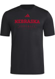 Main image for Nebraska Cornhuskers Black Adidas Locker Practice Football Short Sleeve T Shirt
