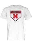 Main image for Nebraska Cornhuskers White Blue 84 Home Plate Baseball Short Sleeve T Shirt