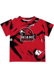 Main image for Youth Miami RedHawks Red Vive La Fete Paint Brush Short Sleeve T-Shirt