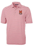 Main image for Mens Maryland Terrapins Red Cutter and Buck Virtue Pique Stripe Short Sleeve Polo Shirt