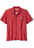 Main image for Mens Ohio State Buckeyes Red Tommy Bahama Saltwater Fronds Short Sleeve Dress Shirt