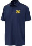 Main image for Mens Michigan Wolverines Navy Blue Antigua Hurdle Short Sleeve Polo Shirt