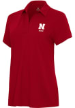 Main image for Womens Nebraska Cornhuskers Red Antigua Mom Era Short Sleeve Polo Shirt