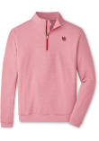 Main image for Mens Utah Utes Red Peter Millar Sugar Stripe Interlock Qtr Zip Pullover