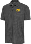 Main image for Mens Iowa Hawkeyes Black Antigua Trellis Short Sleeve Polo Shirt