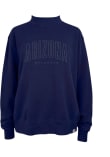 Main image for Womens Arizona Wildcats Navy Blue Summit Sportswear Pigment Dyed Mock Crew Sweatshirt